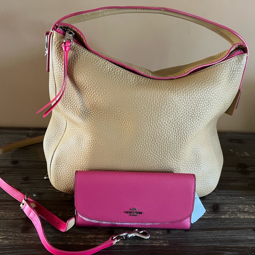 Authentic soft leather Coach purse with matching wallet
